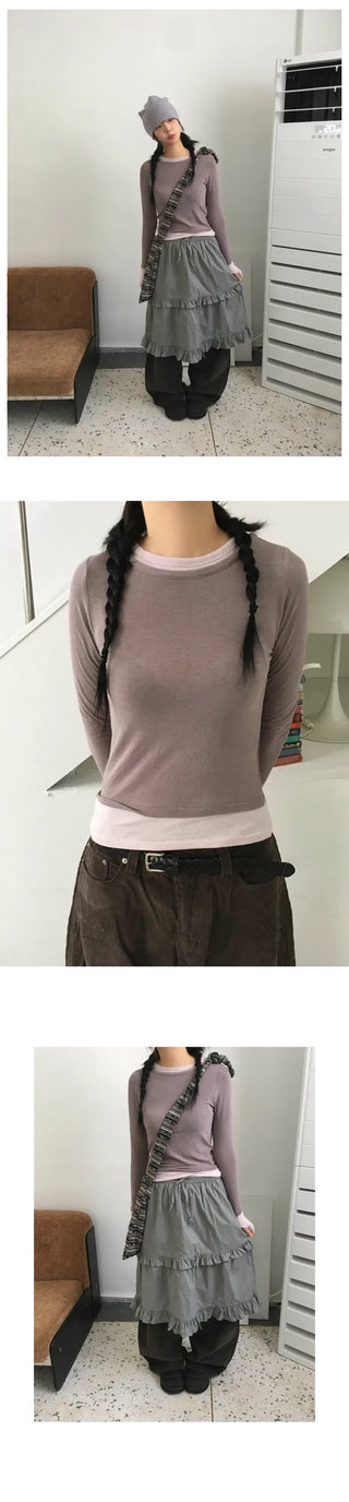 Cotton tiered skirt