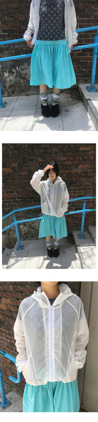 [3 colors] Polka Dot Hooded Windbreaker