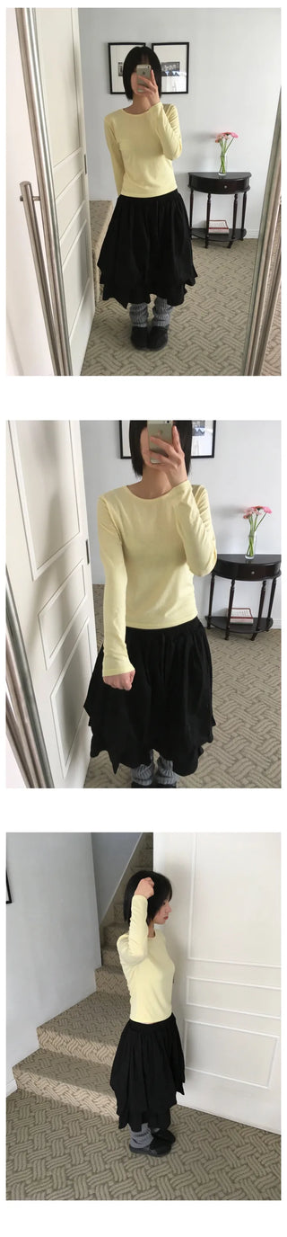 (9 colors) [1+1] Soft Layered Long Sleeve T-Shirt