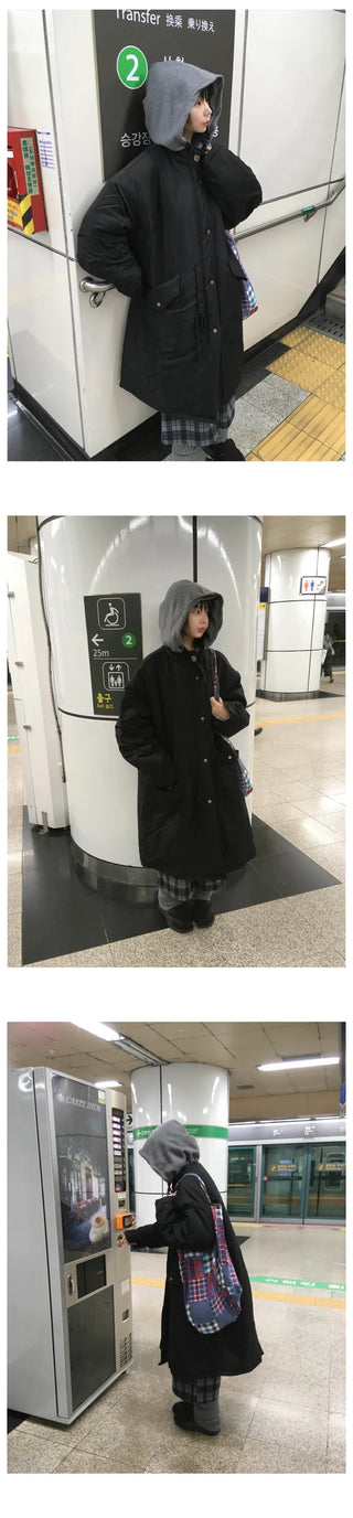 (2 colors) Puff-sleeve down jacket