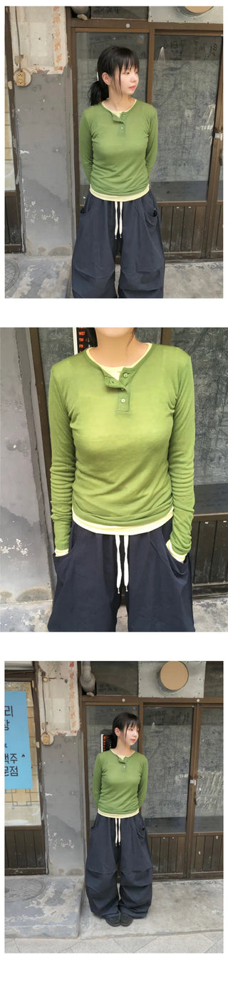 [7 colors] Layered T-shirt