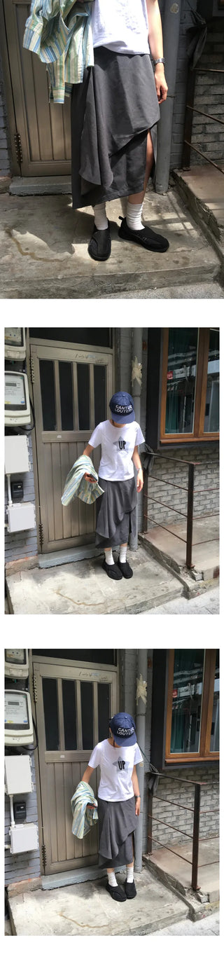 Layered Asymmetrical Long Skirt