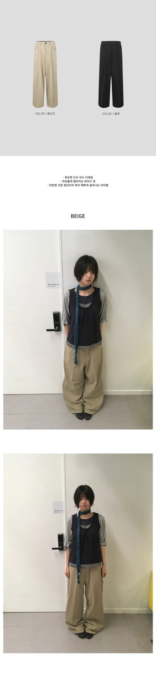 [2 colors] Dot Pocket Pants