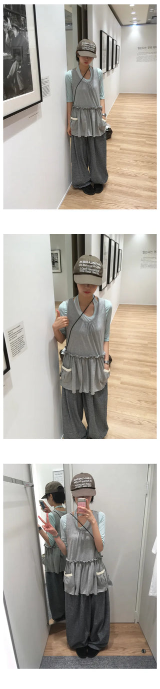 [3 colors] Striped Wide Pants