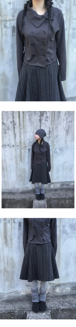 (3 colors) Double-breasted jacket