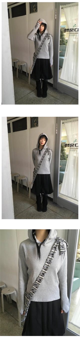 (4 colors) Waffle knit hooded jacket with neck warmer