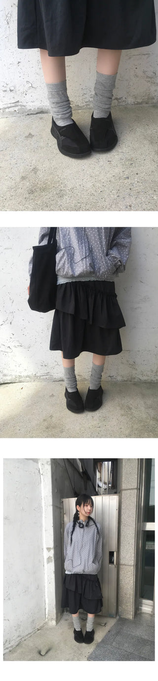 [4 colors] Wrinkle Knee Socks