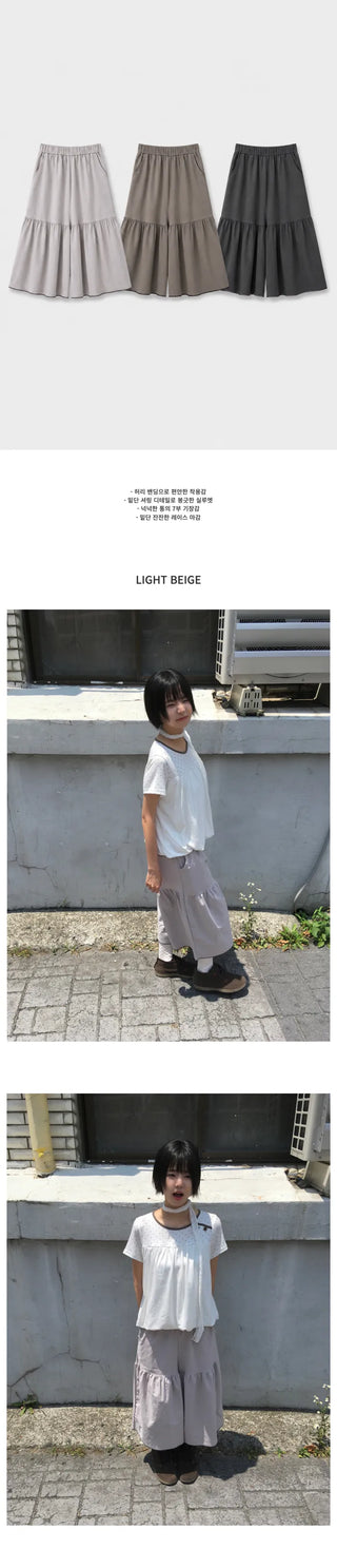 [3 colors] Shirred Bermuda Shorts