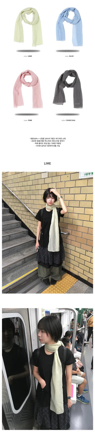 [4 colors] Wrinkle Scarf