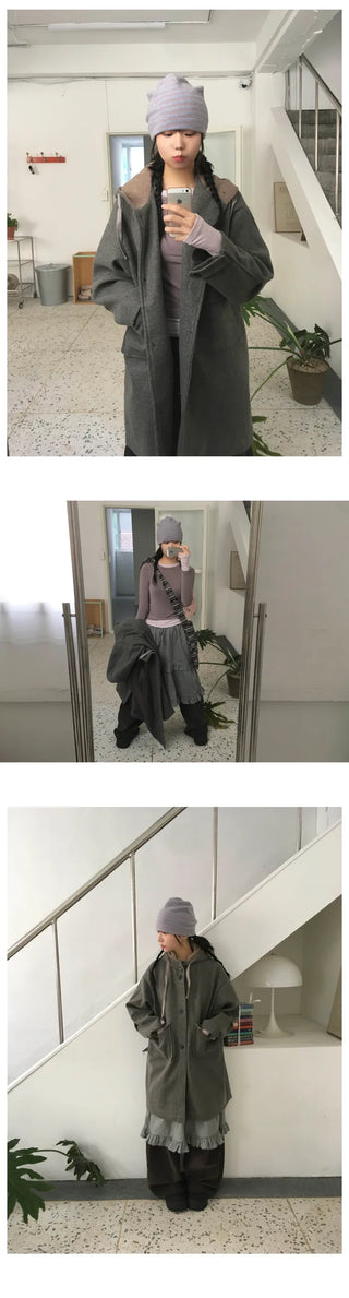 Strappy hooded coat (