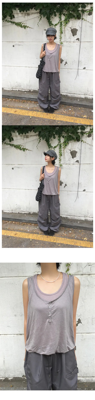 [3 colors] Layered camisole