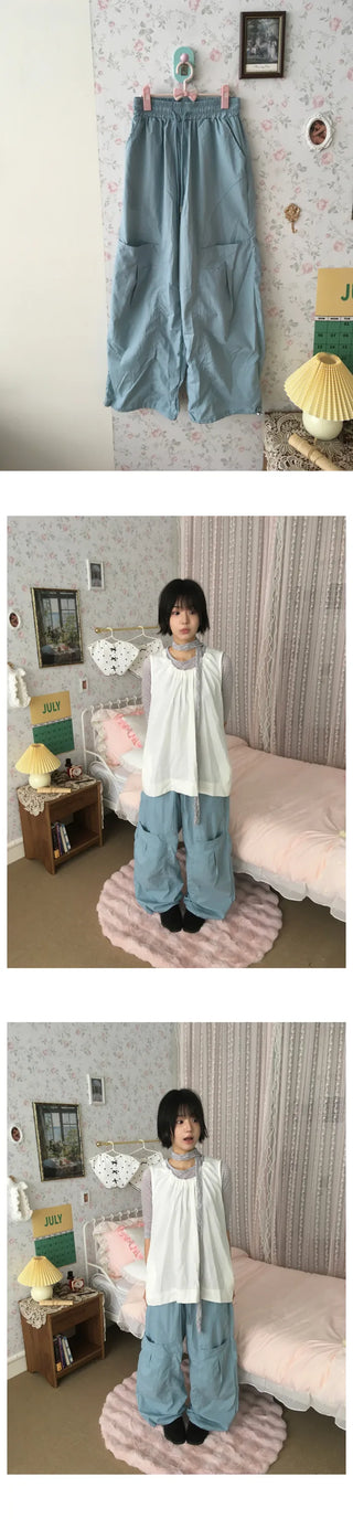 [4 colors] Nylon Pocket Pants