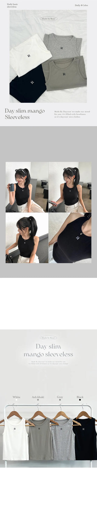 Day Slim Rib Sleeveless Top (4 colors)