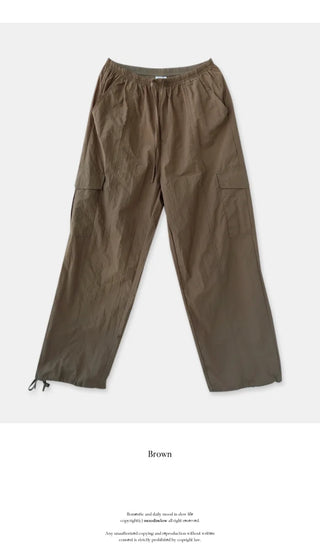 Slit Wide Nylon Pants