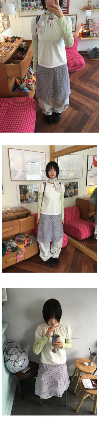 [3 colors] Polka Dot Skirt