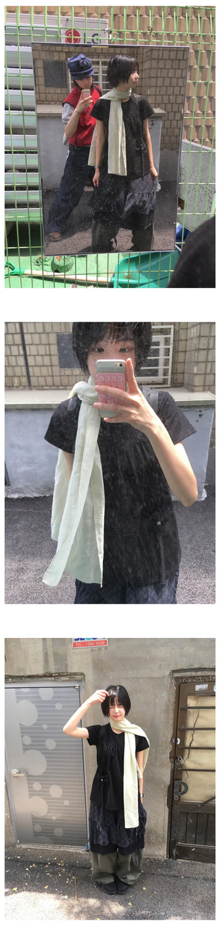 [2 colors] Ribbon Pocket Short-Sleeve T-Shirt
