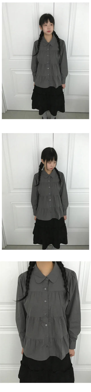 Corduroy frill skirt