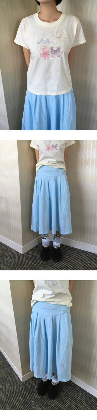 [3 colors] Pleated skirt pants
