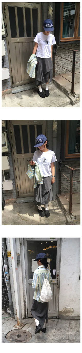 Layered Asymmetrical Long Skirt
