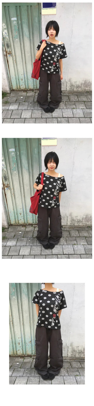 (2 colors) Ribbon Cargo Pants
