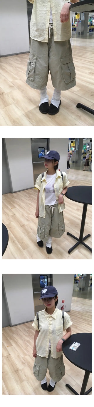 [3 colors] Soft check short-sleeved shirt