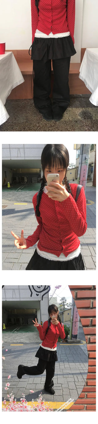 [6 colors] Lovely Dot Cardigan