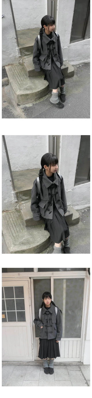 Big Collar Half Duffle Coat (2c)