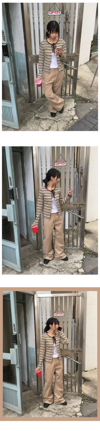 Wide bootcut chino pants