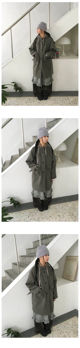 Strappy hooded coat (