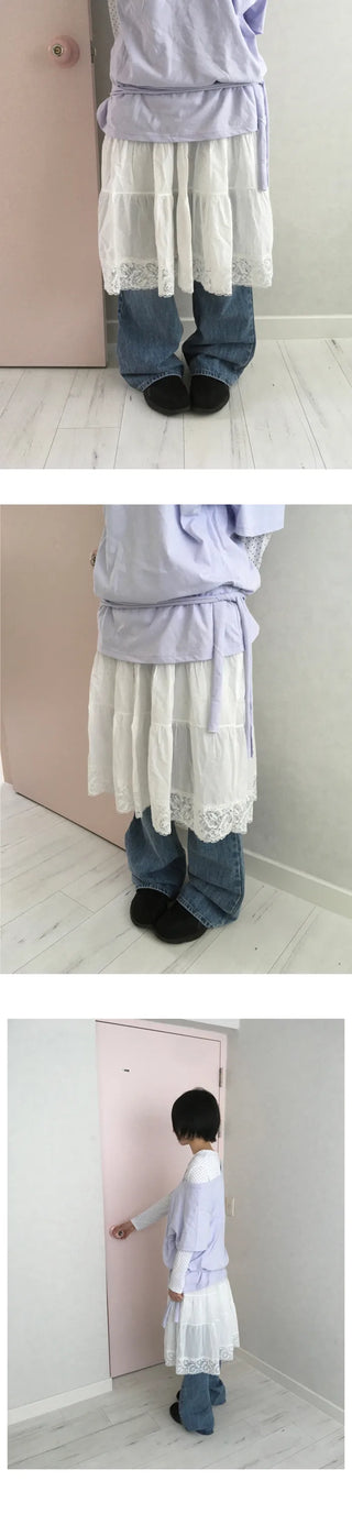 (3 colors) Lace polka dot dress