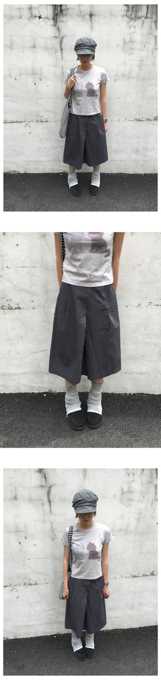 [3 colors] Printed short-sleeved T-shirt