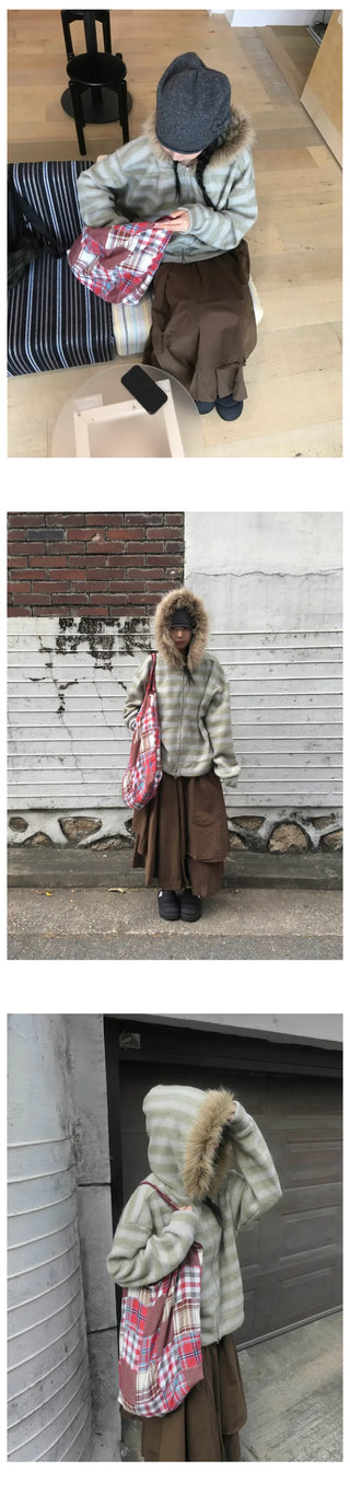 (2 color) Checkered bag