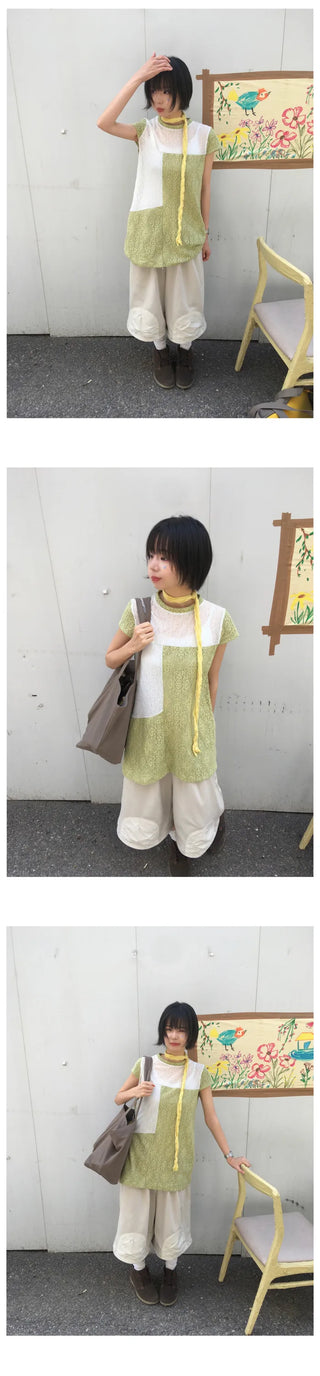[3 colors] Corsage Lace T-shirt