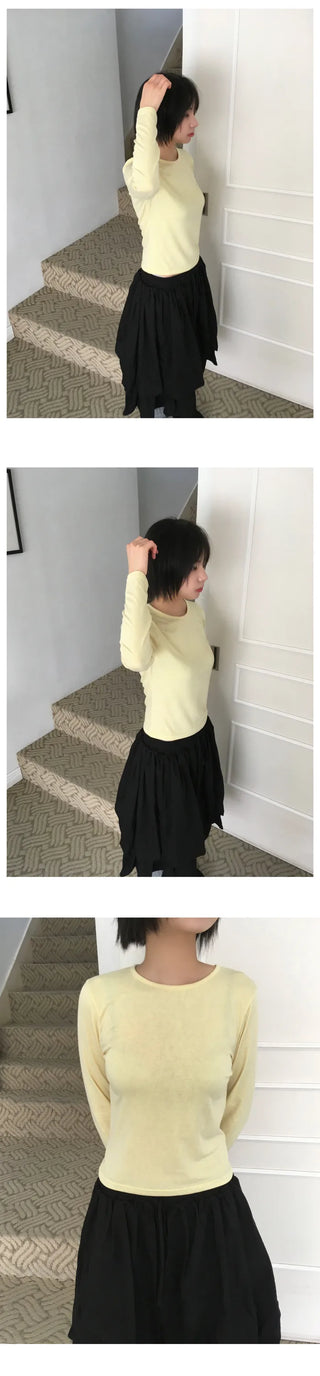 (9 colors) [1+1] Soft Layered Long Sleeve T-Shirt