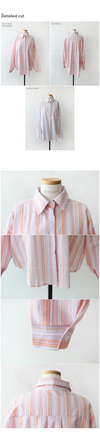 Two-tone striped cotton shirt