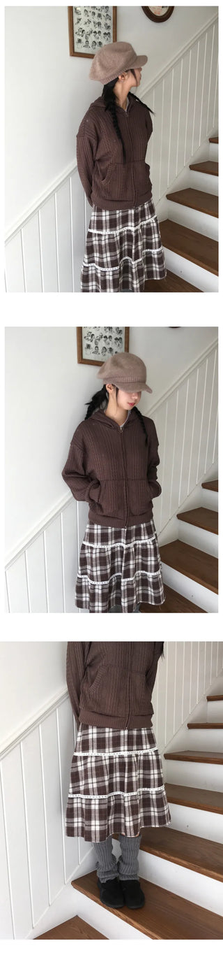 (3 colors) Checkered Mini Skirt