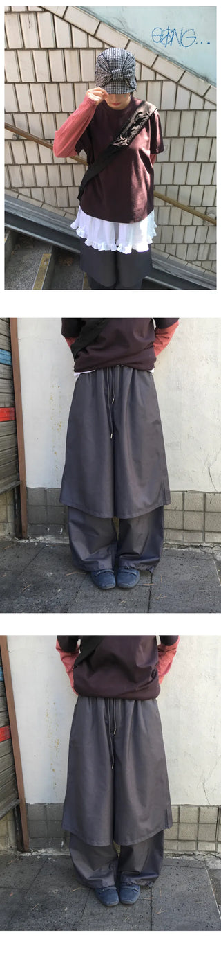 (2 colors) Layered slacks