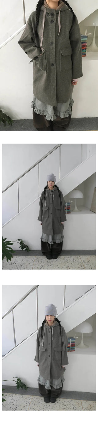 Strappy hooded coat (