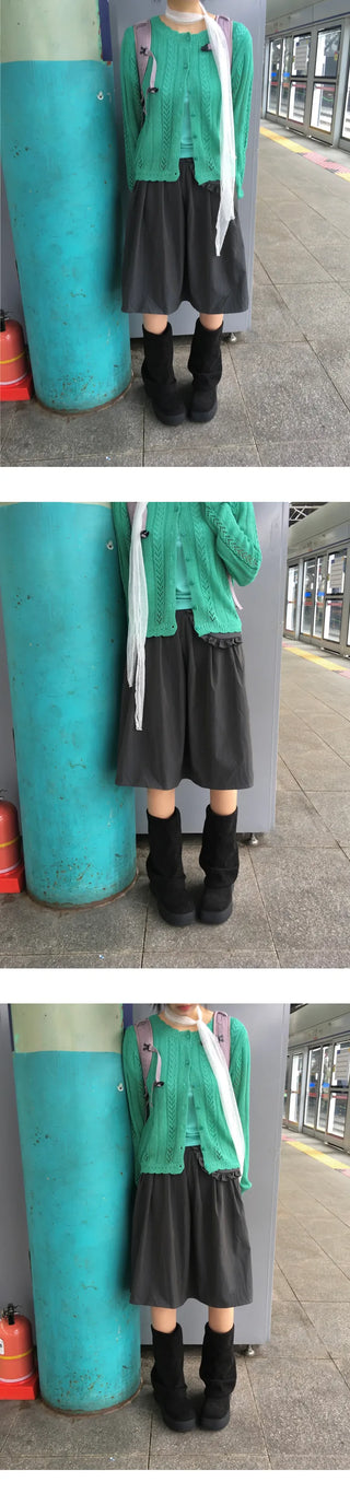 (3 colors) Nylon pouch pocket skirt