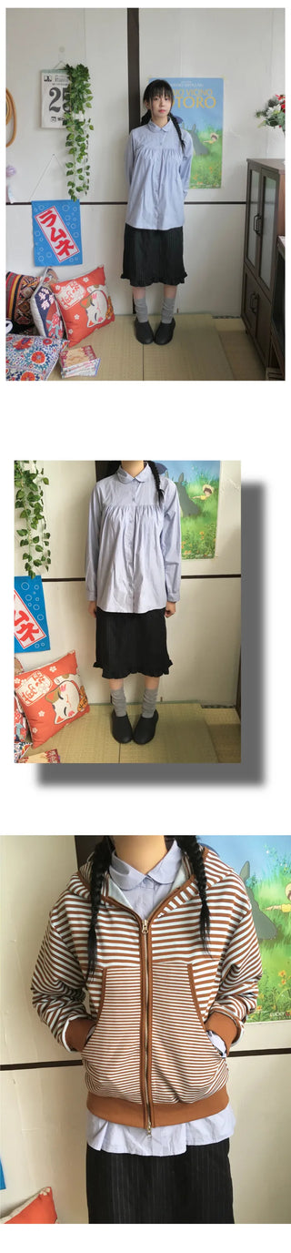 Striped frill skirt