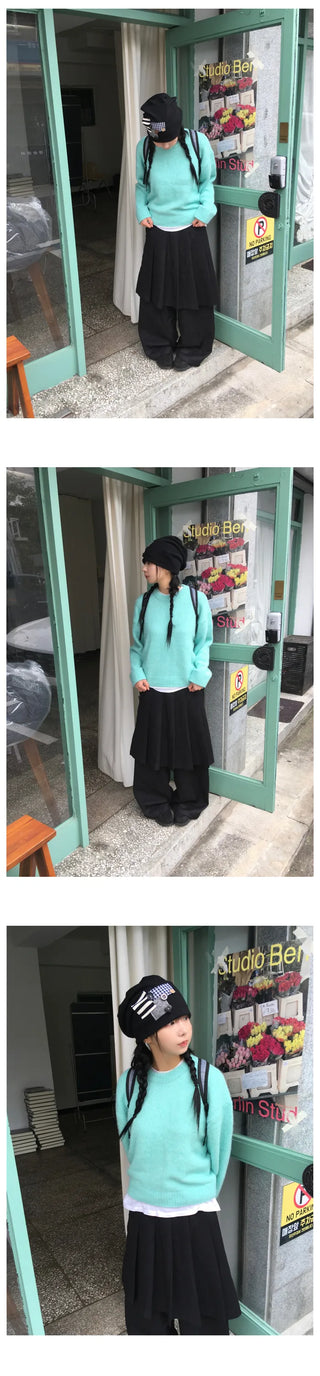 (2 colors) Wide-leg skirt pants