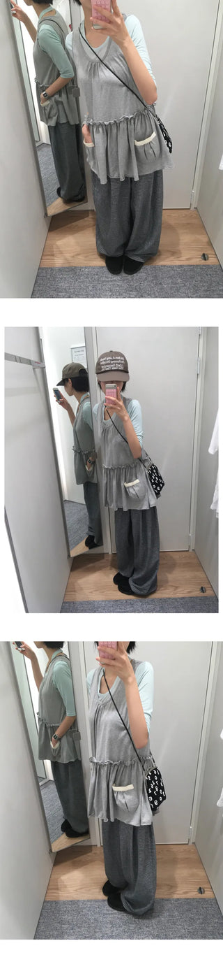 [3 colors] Striped Wide Pants