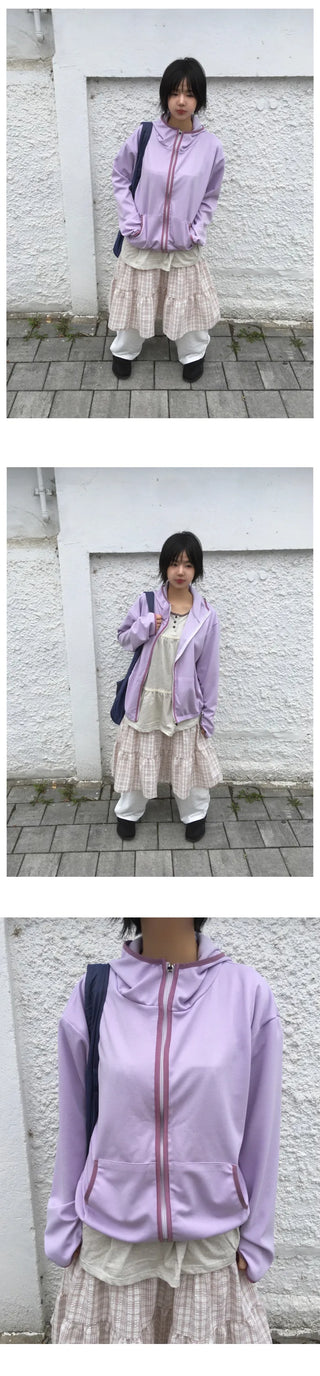 (4 colors) Light Waffle Zip-Up Hoodie
