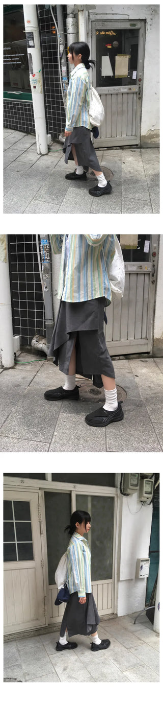 Layered Asymmetrical Long Skirt