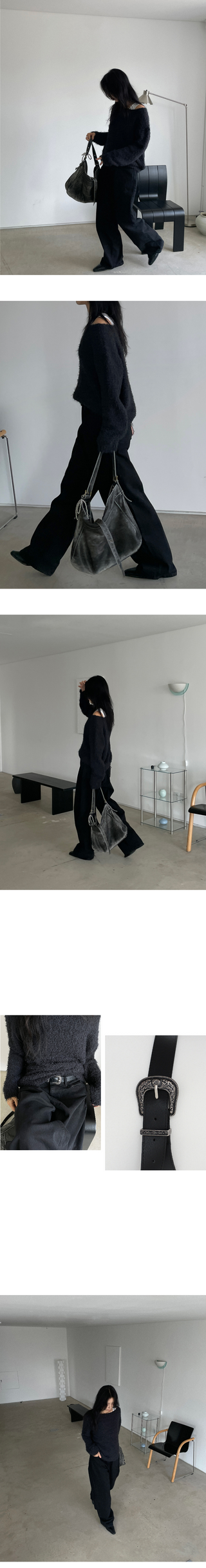 [unisex] bulky wide black jeans (s)