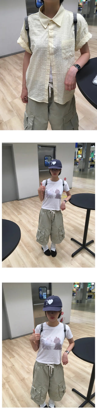 [3 colors] Cargo Bermuda Pants
