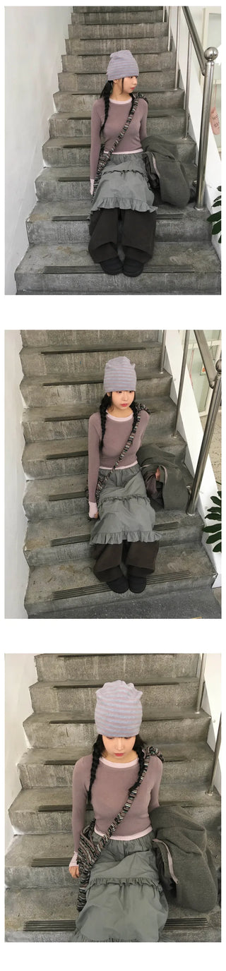 Cotton tiered skirt