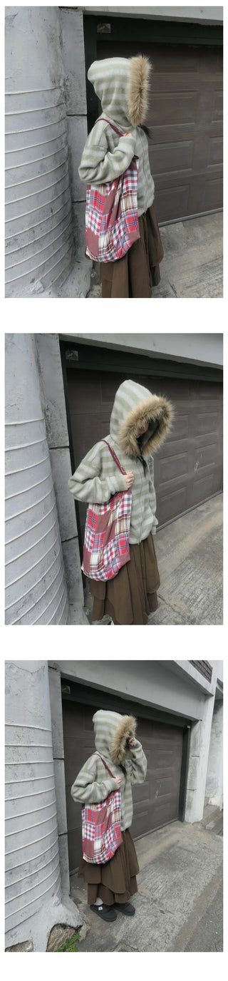 (2 color) Checkered bag