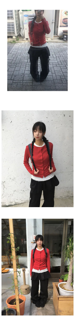 [6 colors] Lovely Dot Cardigan