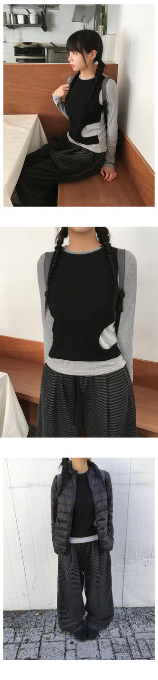 (2 colors) Layered T-shirt